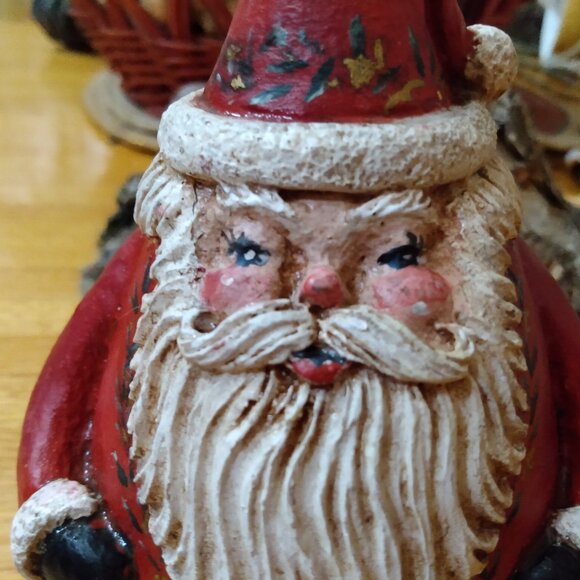Vintage 1990 Jim Shore Christmas Santa Claus St. Nick Roly Poly 6" Heavy - Picture 5 of 10